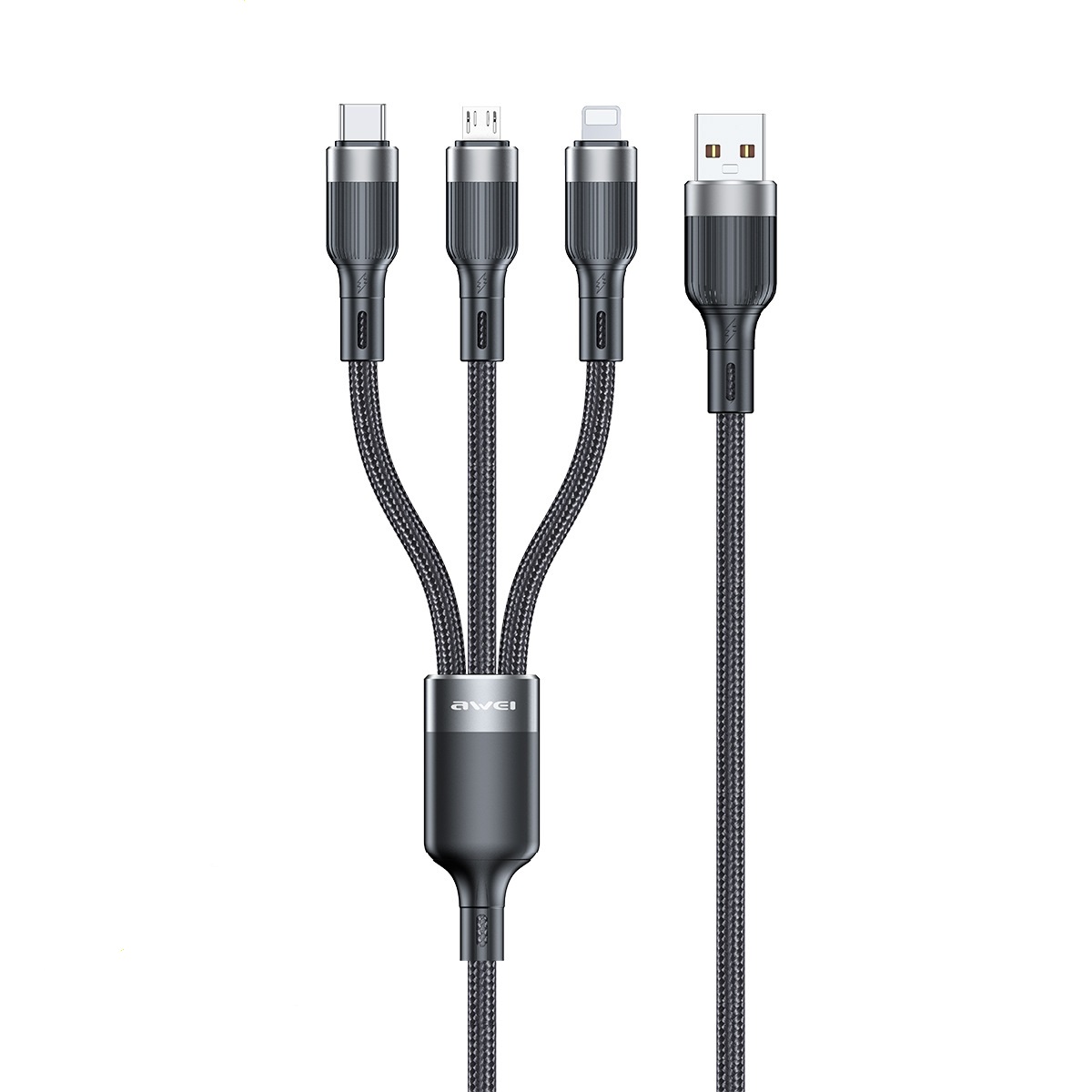 کابل تبدیل USB به لایتنینگ/USB-C/microUSB اوی مدلCL-975 طول 1.2 متر